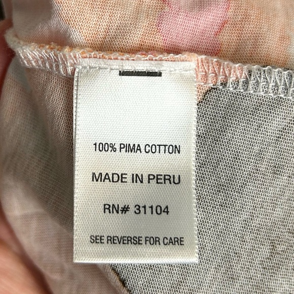 Madison 100% Pima Cotton Midi Dress Abstract Colorful Size L made in Peru - Picture 8 of 10